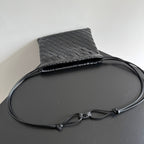 SMALL DUSTBAG 21 IN BLACK LAMBSKIN