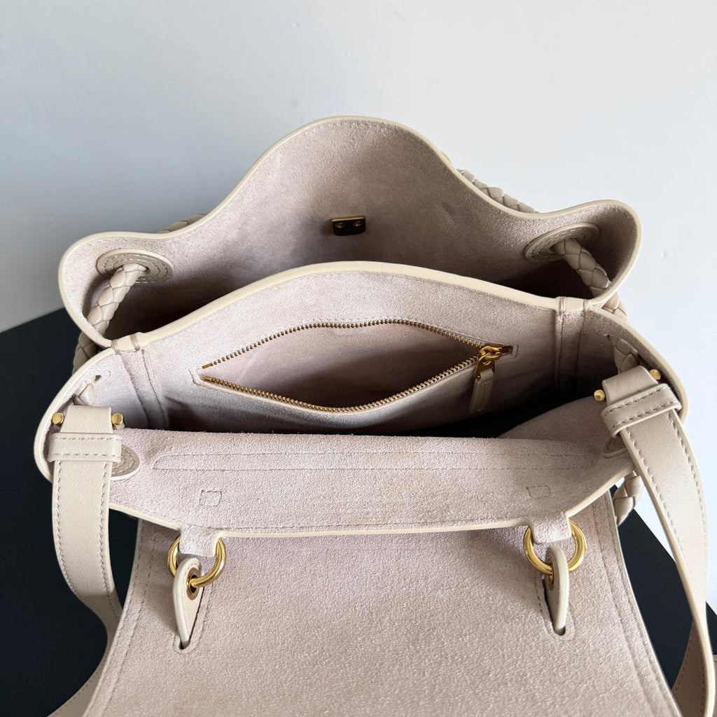 ボッテガ・ヴェネタ 25S ミディアム チャオ チャオ バッグ 26 ライトウォームベージュ カーフスキン