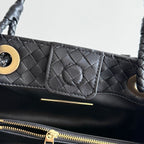 ボッテガ・ヴェネタ 25S バスケットバッグ 31 ブラック カーフスキン ゴールド金具