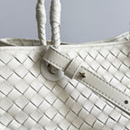 BOTTEGA VENETA 25S BASKET BAG 31 IN IVORY CALFSKIN GOLD HARDWARE