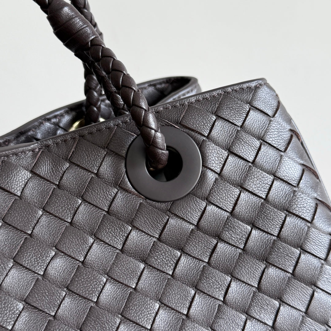 ボッテガ・ヴェネタ 25S バスケットバッグ 31 ダークブラウン カーフスキン ゴールド金具