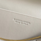 ボッテガ・ヴェネタ 25S バンバン 22 ウォームグレー イントレチャート カーフスキン ゴールド金具