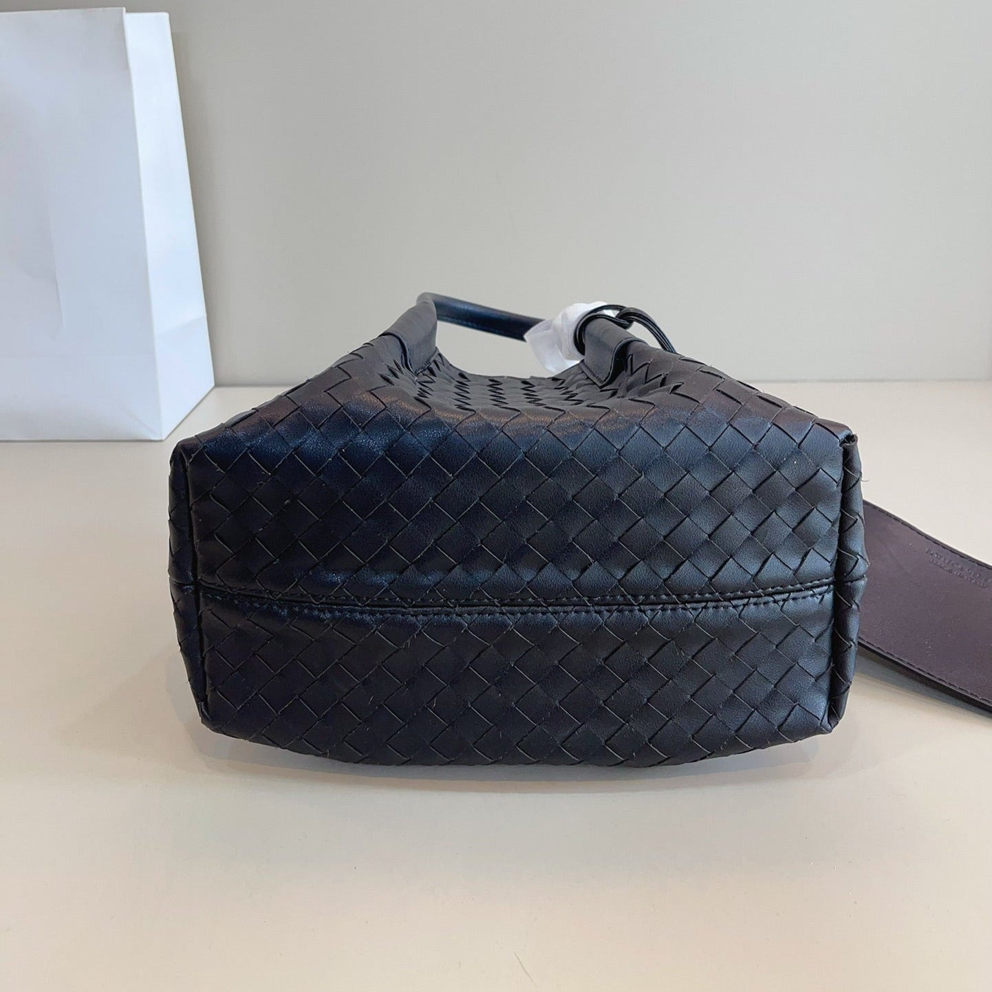 スモール ピナコテカ トートバッグ 25 ブラック カーフスキン