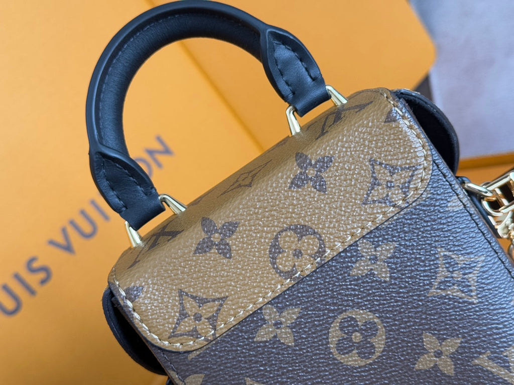 LV 25S カメラボックスバッグ 18インチ ブラウン モノグラム カーフスキン ゴールド金具