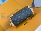LV 25S SIDE TRUNK 24 IN BROWN MONOGRAM CANVAS LEATHER TRIM GOLD HARDWARE