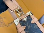 LV 25S SIDE TRUNK 24 IN BROWN MONOGRAM CANVAS LEATHER TRIM GOLD HARDWARE
