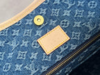 LV 25S CARRYALL 39 IN BLUE DENIM MONOGRAM LEATHER TRIM