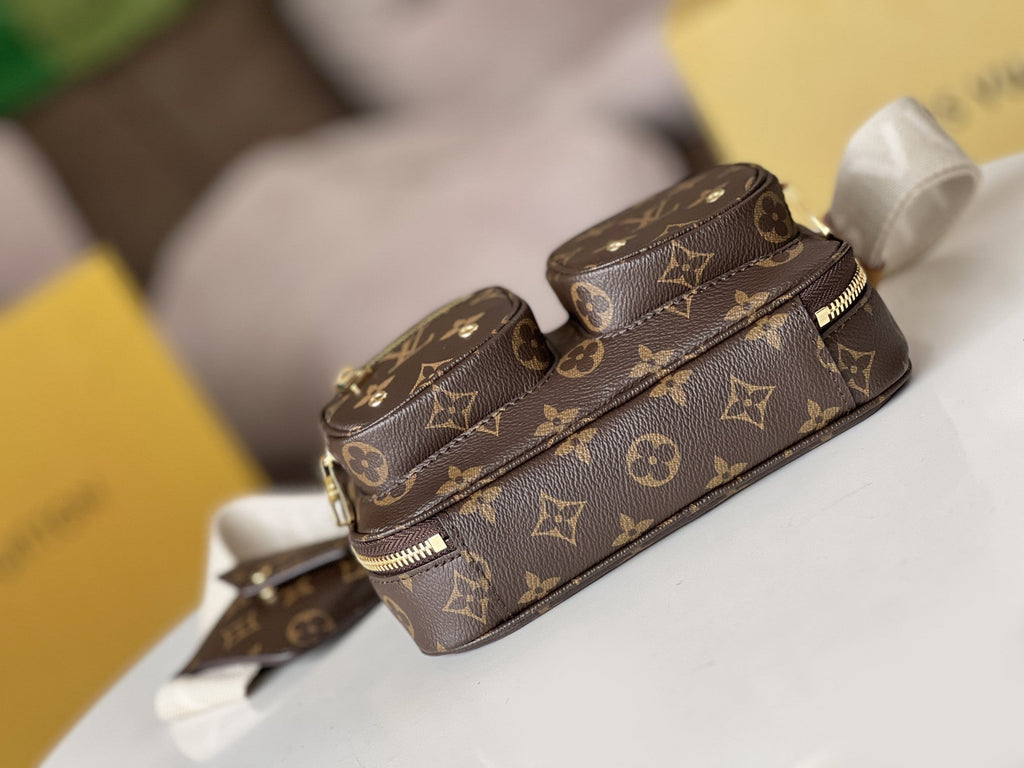 LV 25S UTILITY CROSSBODY HANDBAG 18 IN BROWN MONOGRAM CANVAS GOLD HARDWARE