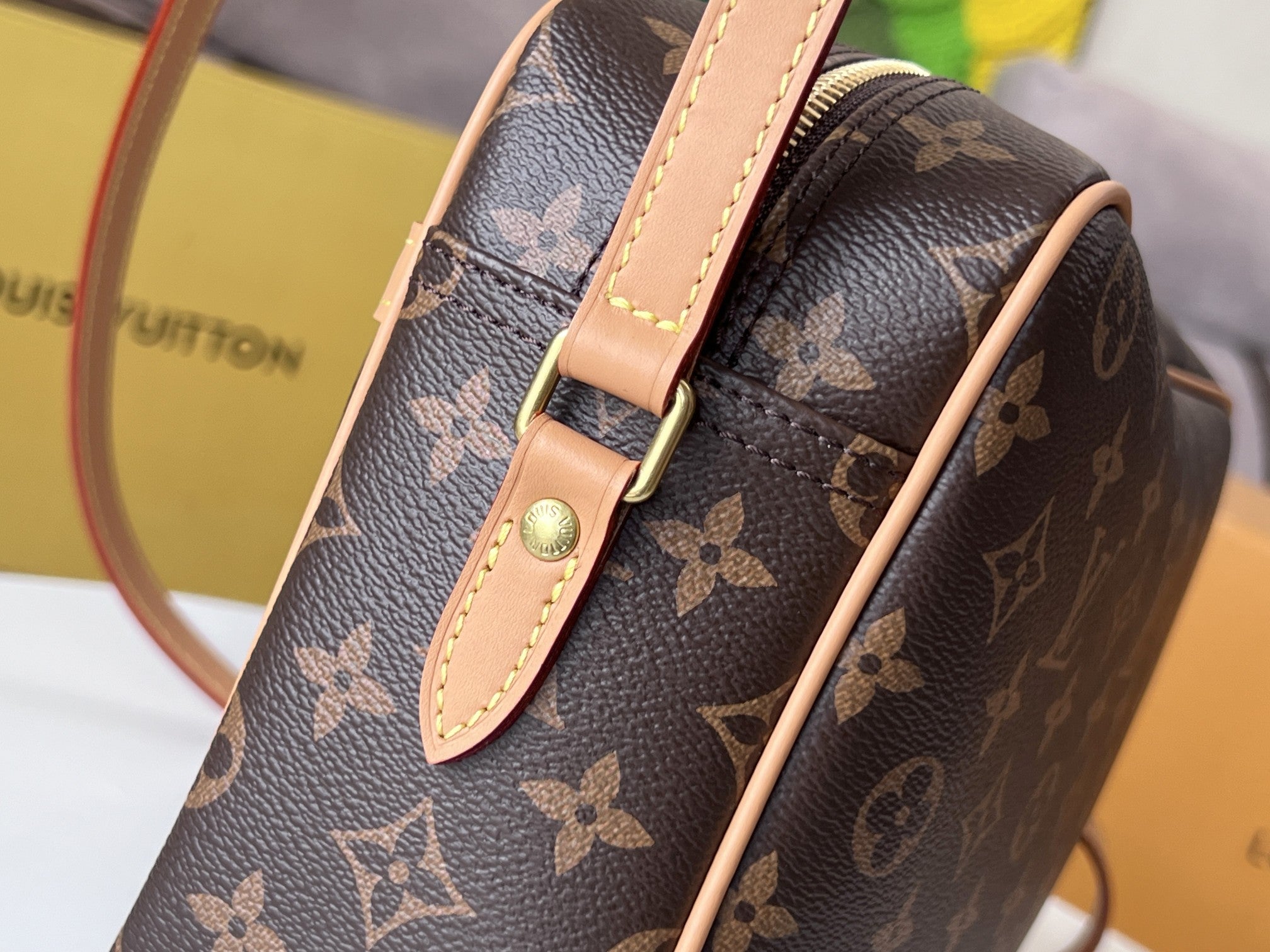 LV 25S トロカデロ メッセンジャーバッグ 29インチ ブラウン モノグラム コーティングキャンバス