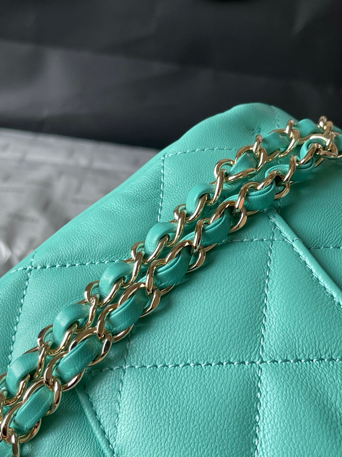 CC 20 BAG IN PERSIAN GREEN CALFSKIN GOLD HARDWARE