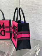 BOOK TOTE 36 IN CERISE RED MIX MINSK PURPLE CANVAS 226510