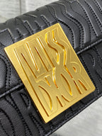 フラップバッグ 18 ブラック キルティング オールオーバー カーフスキン