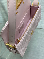 フラップバッグ 18 ペールピンク キルティング オールオーバー カーフスキン