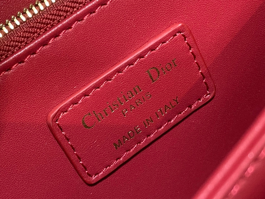 ミニバッグ 24インチ ルビーレッド パテント カナージュ カーフスキン