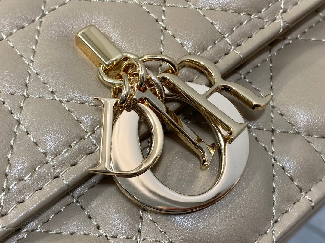 ミニバッグ 24インチ キャメルベージュ パテント カナージュ カーフスキン