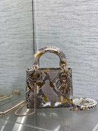 カラフルなスネークスキン柄ラムスキンのミニ17レディースバッグ 225983