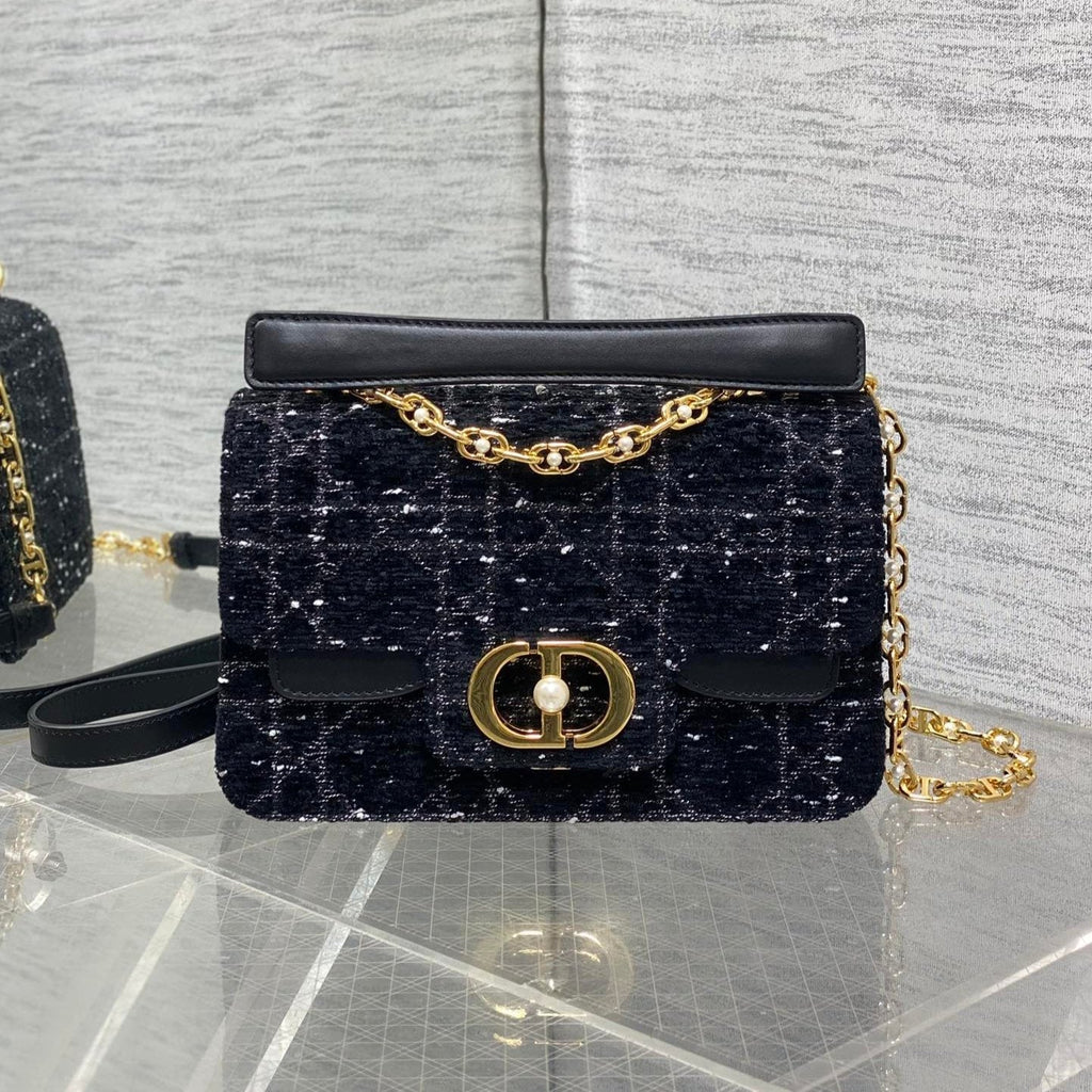 スモール 22 ジョリー トップハンドルバッグ（ブラックミックスホワイトカナージュツイード）