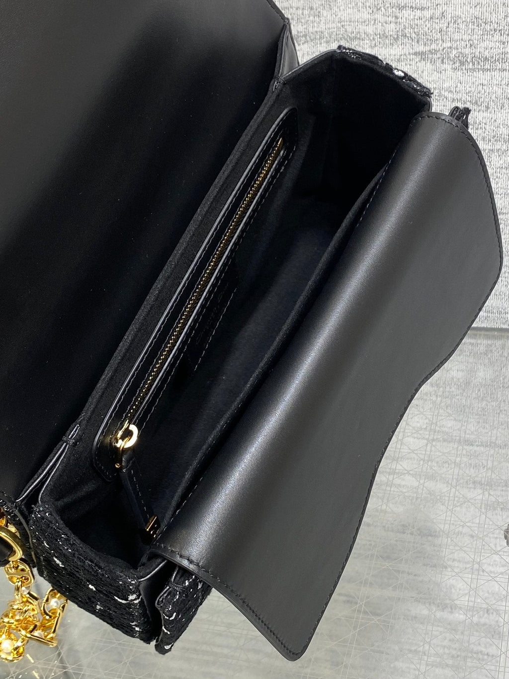 スモール 22 ジョリー トップハンドルバッグ（ブラックミックスホワイトカナージュツイード）