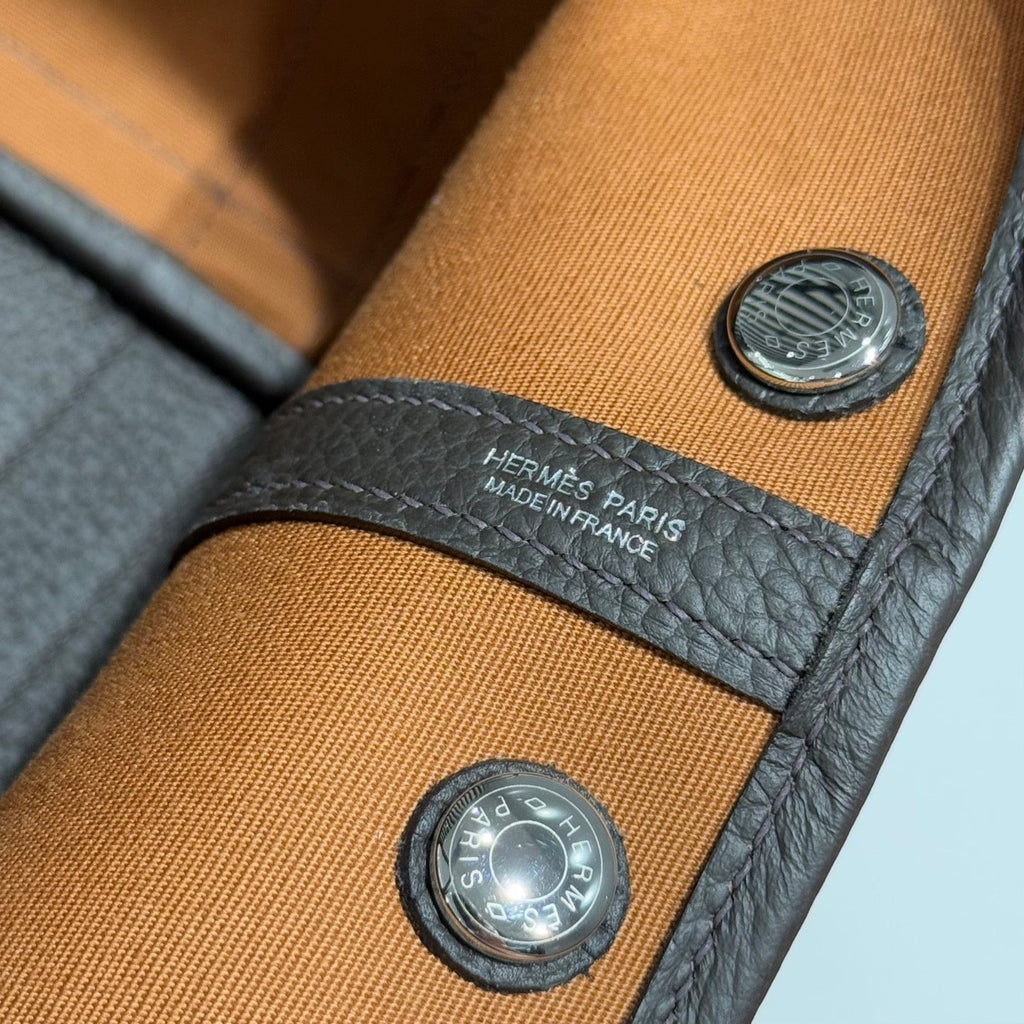 ガーデンパーティー 30cm ブルートイレット コットンキャンバス＆ブラックカーフスキン