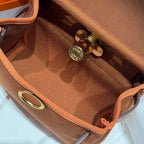 HERMES 25S MINI HERBAG 20 IN COPPER BROWN CANVAS GOLD HARDWARE