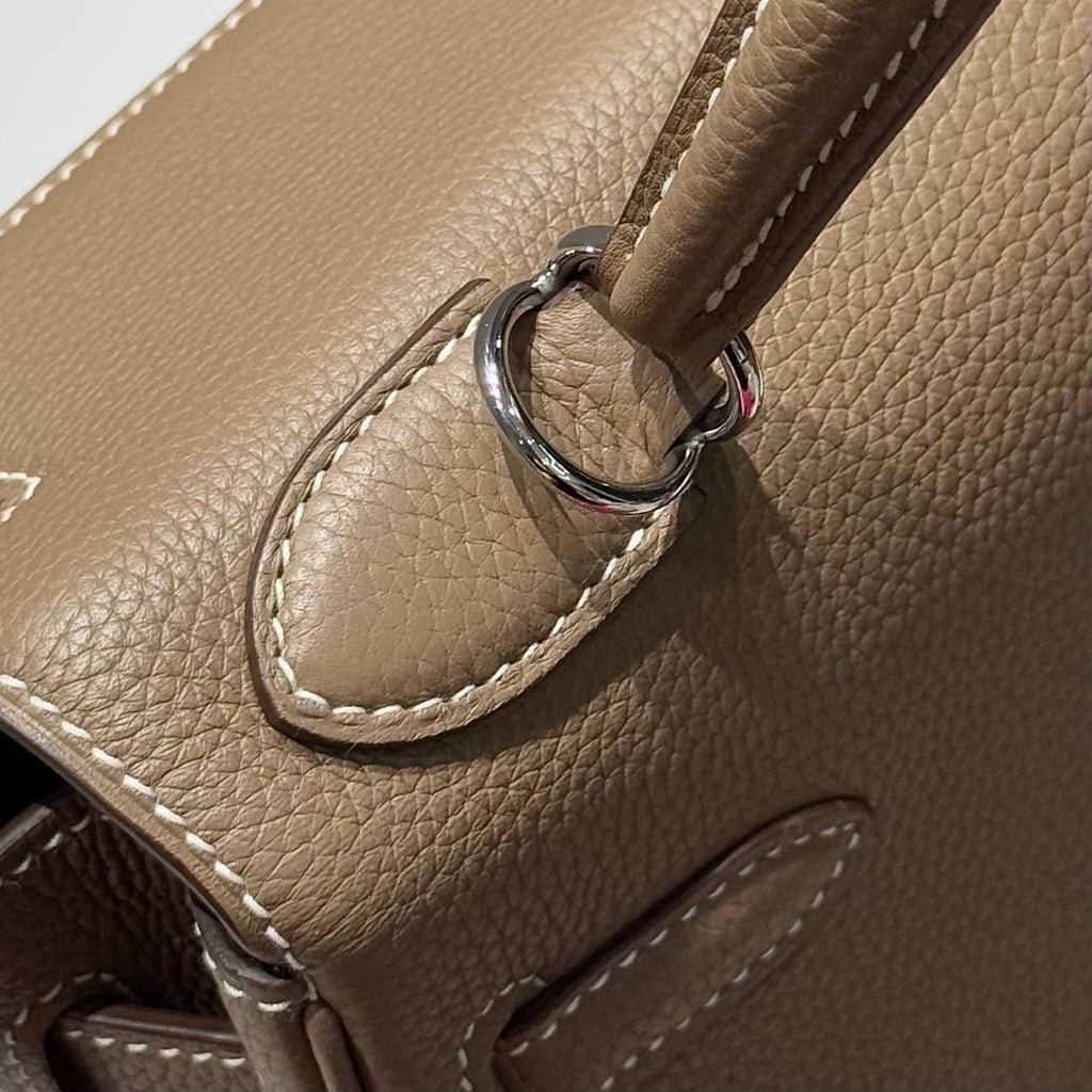 エルメス 25S ケリーバッグ 28 エトゥープ エプソン カーフスキン シルバー金具