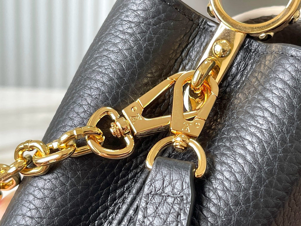 カプシーヌ ミニ 21インチ ブラック ミックス ホワイト トリヨン ゴールドハードウェア