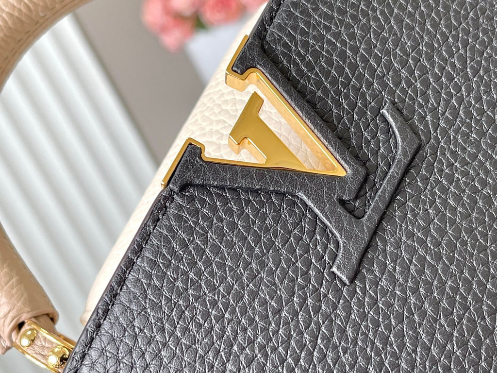 カプシーヌ ミニ 21インチ ブラック ミックス ホワイト トリヨン ゴールドハードウェア