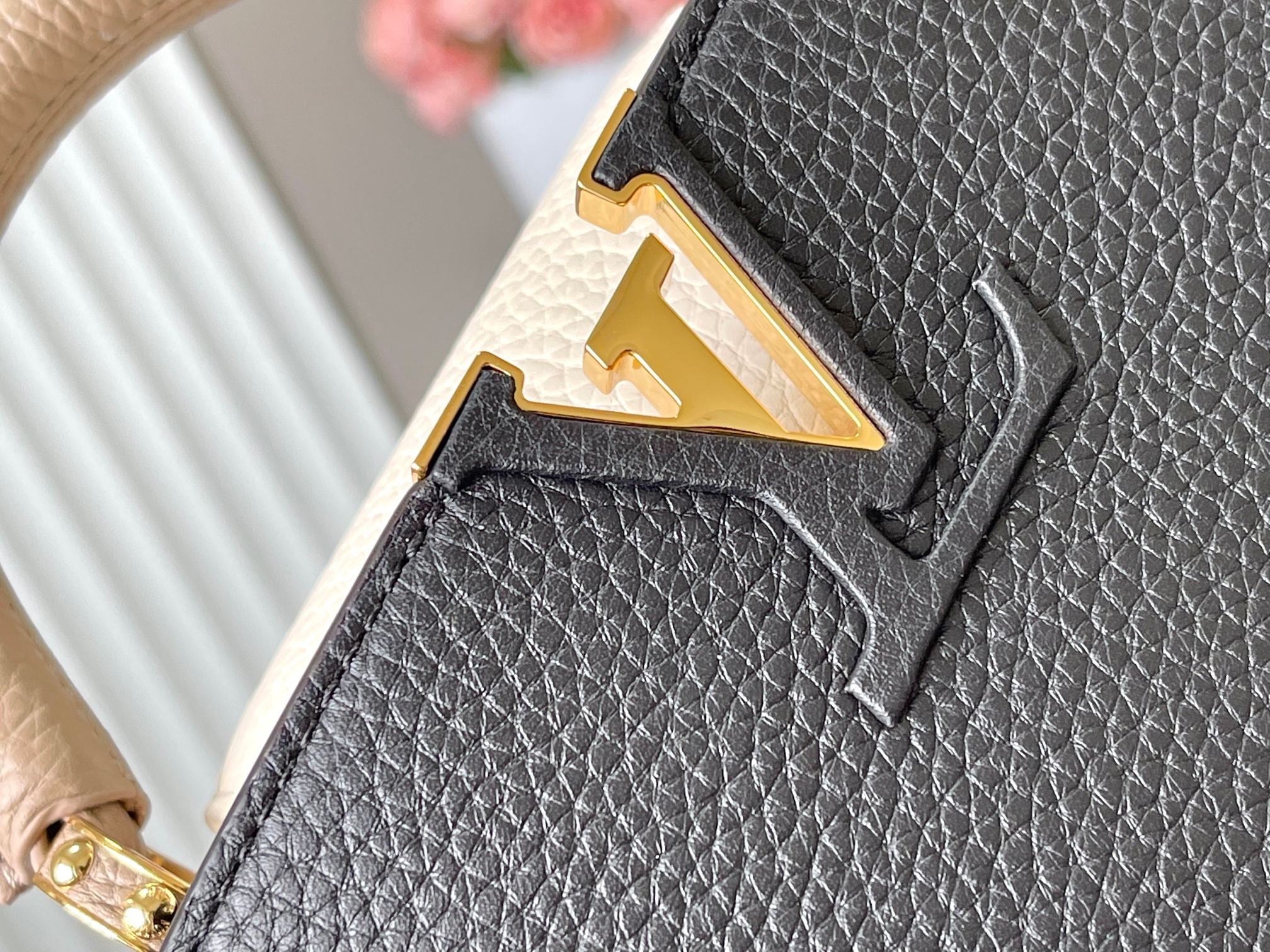 カプシーヌ ミニ 21インチ ブラック ミックス ホワイト トリヨン ゴールドハードウェア