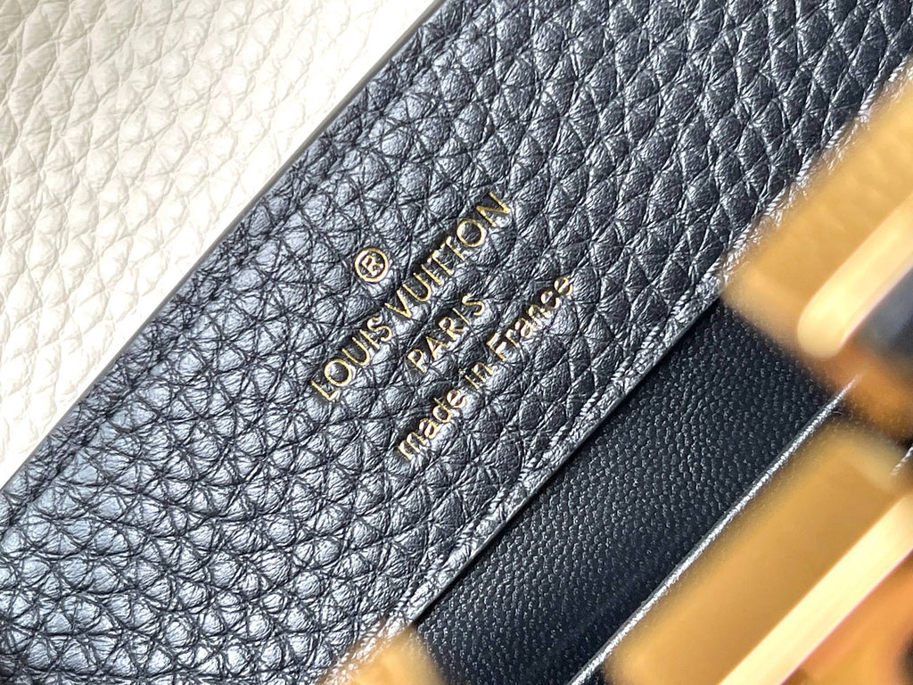 カプシーヌ ミニ 21インチ ブラック ミックス ホワイト トリヨン ゴールドハードウェア