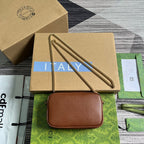 GGマーモント ミニ 18 バッグ シナモンブラウン カーフスキン