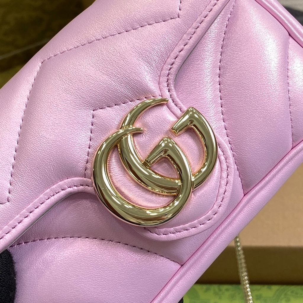 GGマーモント 16 ミニ ショルダーバッグ ライトピンク カーフスキン