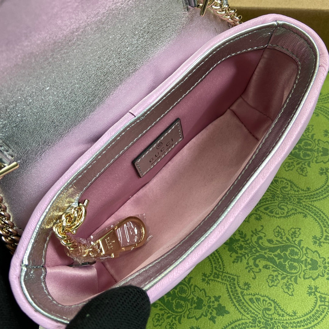 GGマーモント 16 ミニ ショルダーバッグ ライトピンク カーフスキン