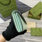 CONTINENTAL WALLET 19 IN MINT GREEN EMBOSSED CALFSKIN GOLD HARDWARE