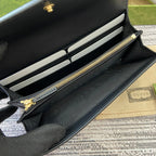 コンチネンタルウォレット 19インチ ブラック エンボスカーフスキン ゴールド金具