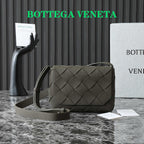 BOTTEGA VENETA 25S DIAGO 22 IN DARK OLIVE CALFSKIN SILVER HARDWARE