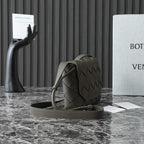 BOTTEGA VENETA 25S DIAGO 22 IN DARK OLIVE CALFSKIN SILVER HARDWARE