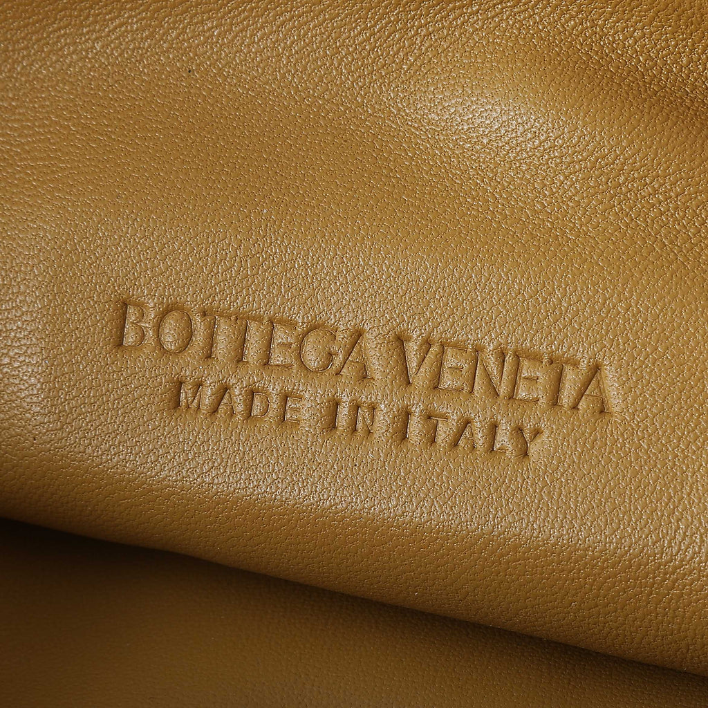 BOTTEGA VENETA 25S MINI JODIE 36 IN WARM BRONZE CALFSKIN GOLD HARDWARE