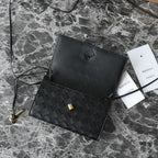 ボッテガ・ヴェネタ 25S アンディアモ ポーチ 19 ブラック カーフスキン ゴールド金具