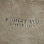 BOTTEGA VENETA 25S SMALL JODIE 36 IN MUTED TAUPE SUEDE GOLD HARDWARE