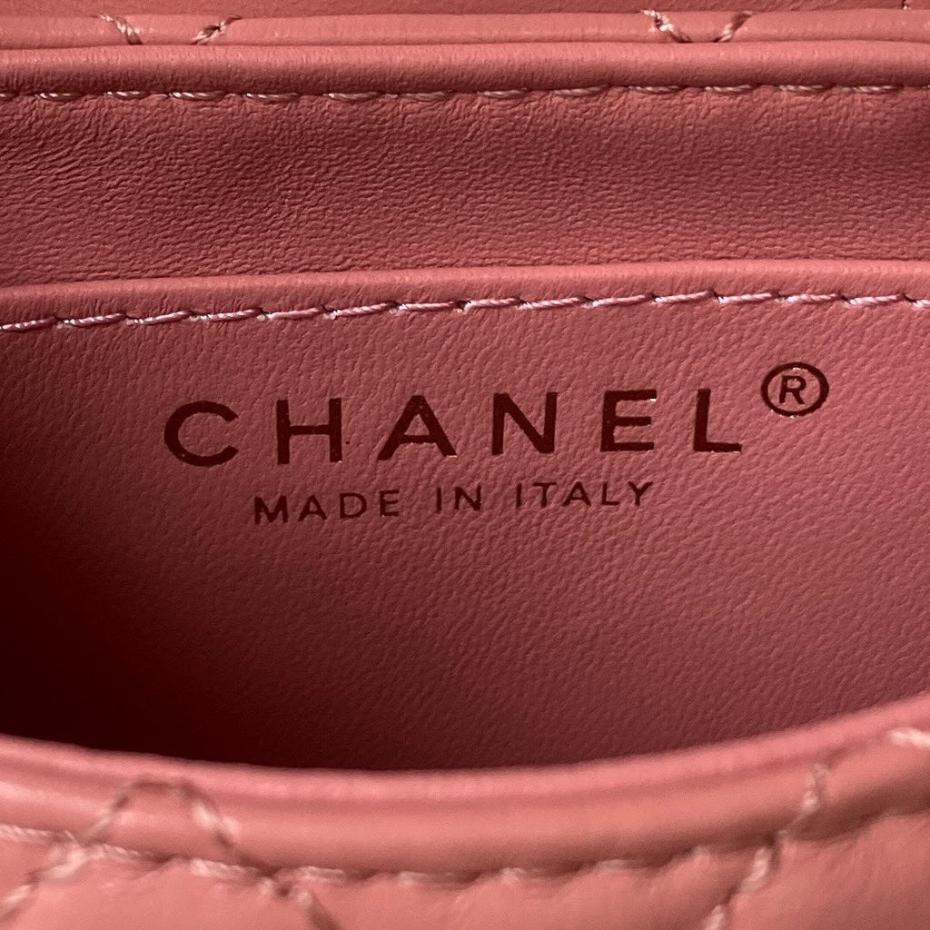 CC ケリー ミニ ショッピングバッグ 12インチ ダークピンク カーフスキン