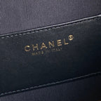 ミディアムハンドバッグ 40インチ ブラックスエード ゴールド金具