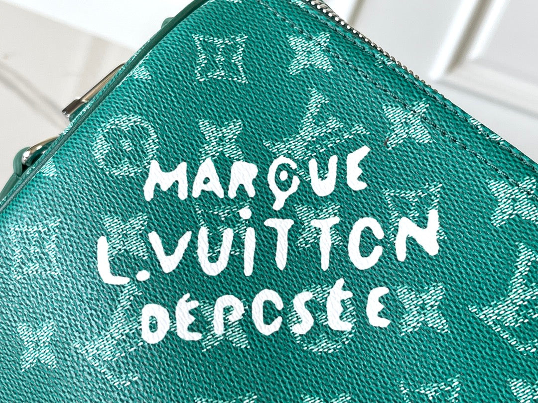 キーポル バンドリエール 50 グリーン モノグラム ヘリテージ キャンバス