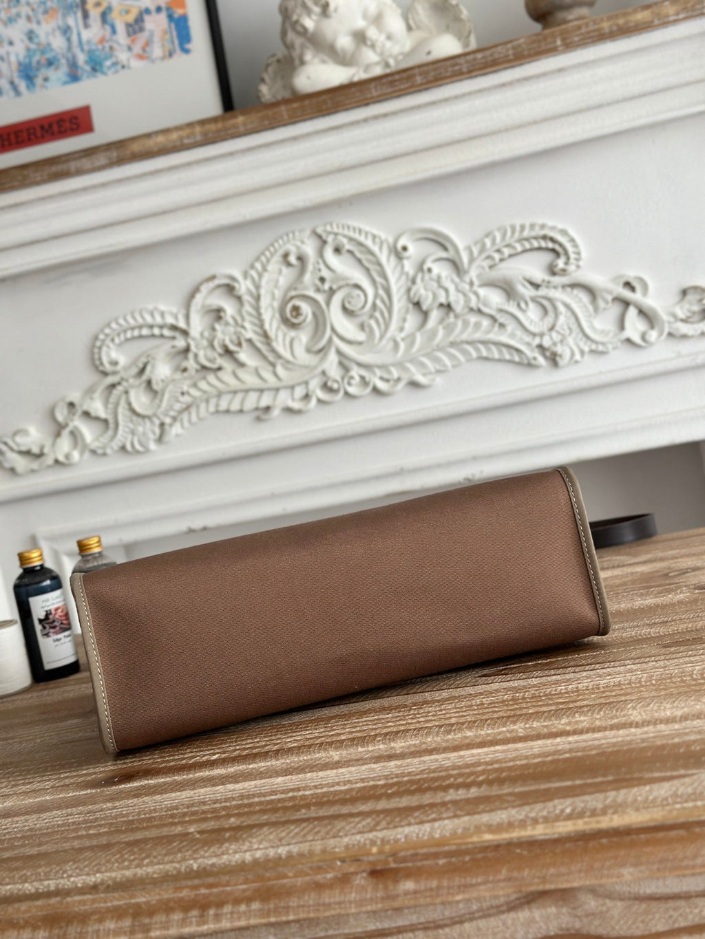 ジップ キャビン 31 バッグ（チョコレートブラウン キャンバス＆ブラック カーフスキン）