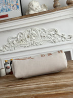 BOLSO HERBAG ZIP 31 RETOURNE BAG IN OFF-WHITE MIX BROWN H VIKING CANVAS AND COWHIDE