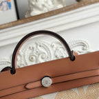 ハーブバッグ ジップ 31 ラッカー仕上げバッグ（オフホワイト ミックスイエロー H プルーム キャンバス）