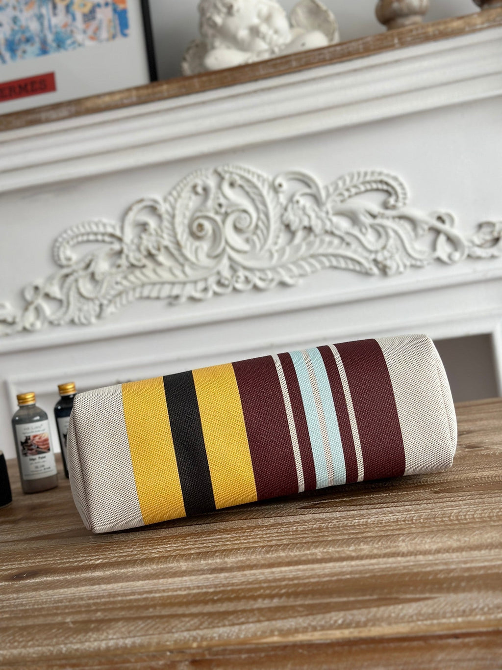 HERBAG ZIP 31 ラッカー加工バッグ（ブラウンミックスイエローHプルームキャンバス）