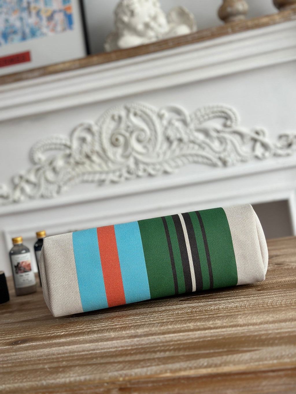 ハーブバッグ ジップ 31 ラッカー仕上げバッグ グリーン ミックス ブルー H プルーム キャンバス