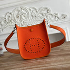 MINI NEO 17 EVELYNE BAG IN FIRE ORANGE CANVAS AND CALFSKIN