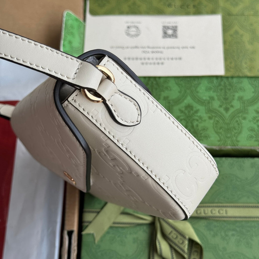 スーパーミニショルダーバッグ 21 ホワイトエンボスカーフスキン