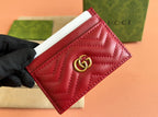 MARMONT QUILTED CARD HOLDER 10 IN RED CALFSKIN